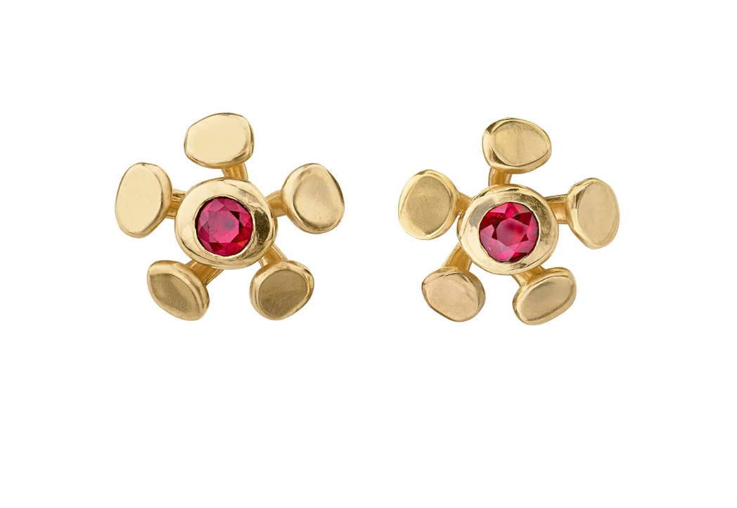 Chrona Studs with Rubies