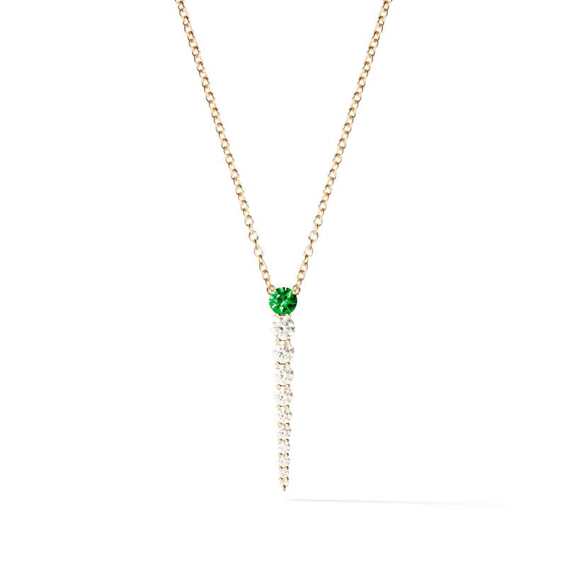 Aria Necklace: 18k yellow gold with diamonds (0.68 tcw) and tsavorite green garnet (0.3 tcw)