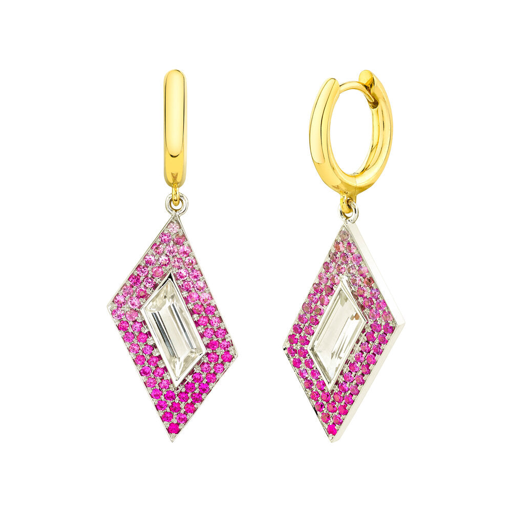 Rhomboid Earrings Pink