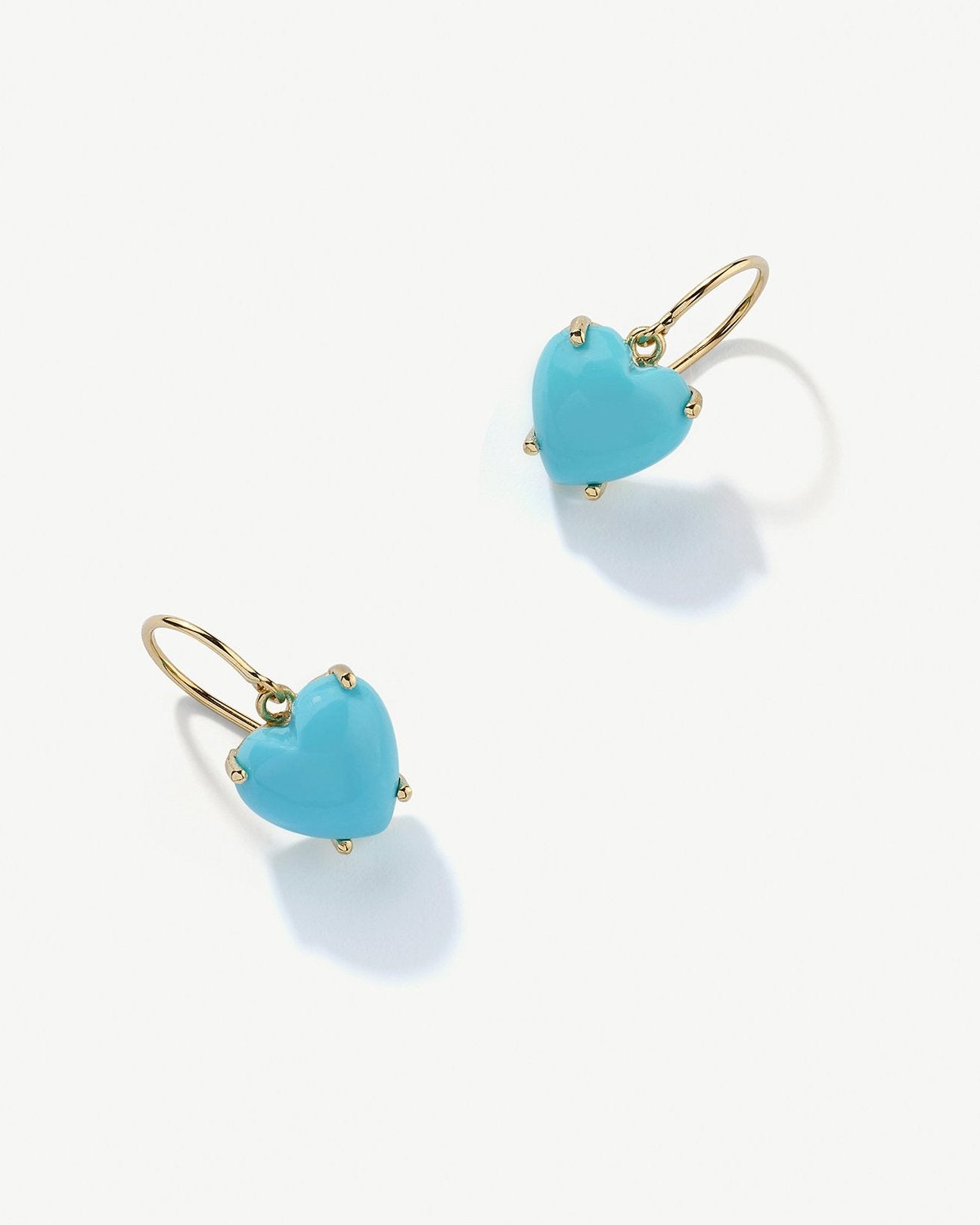 Love Earrings w/ King Turquoise-Yellow Gold 18k E210KT.0