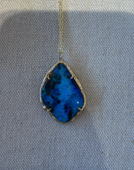 Dark Blue Opal Necklace