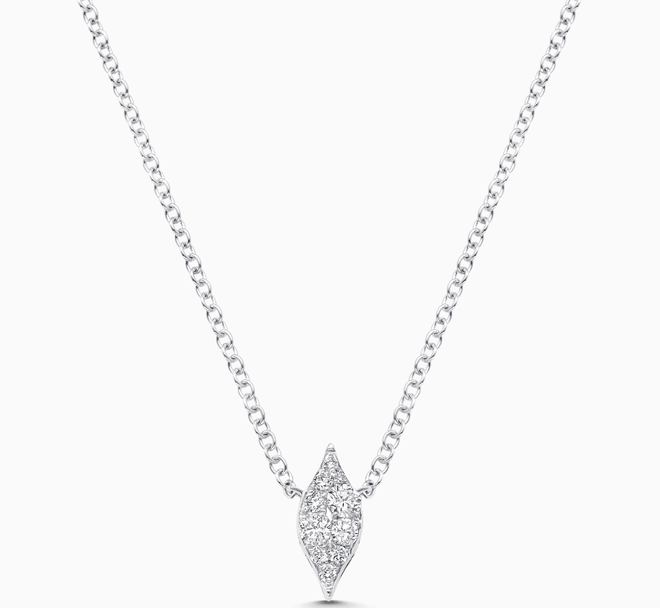 Donna Pave White Diamond 18K White Gold Necklace