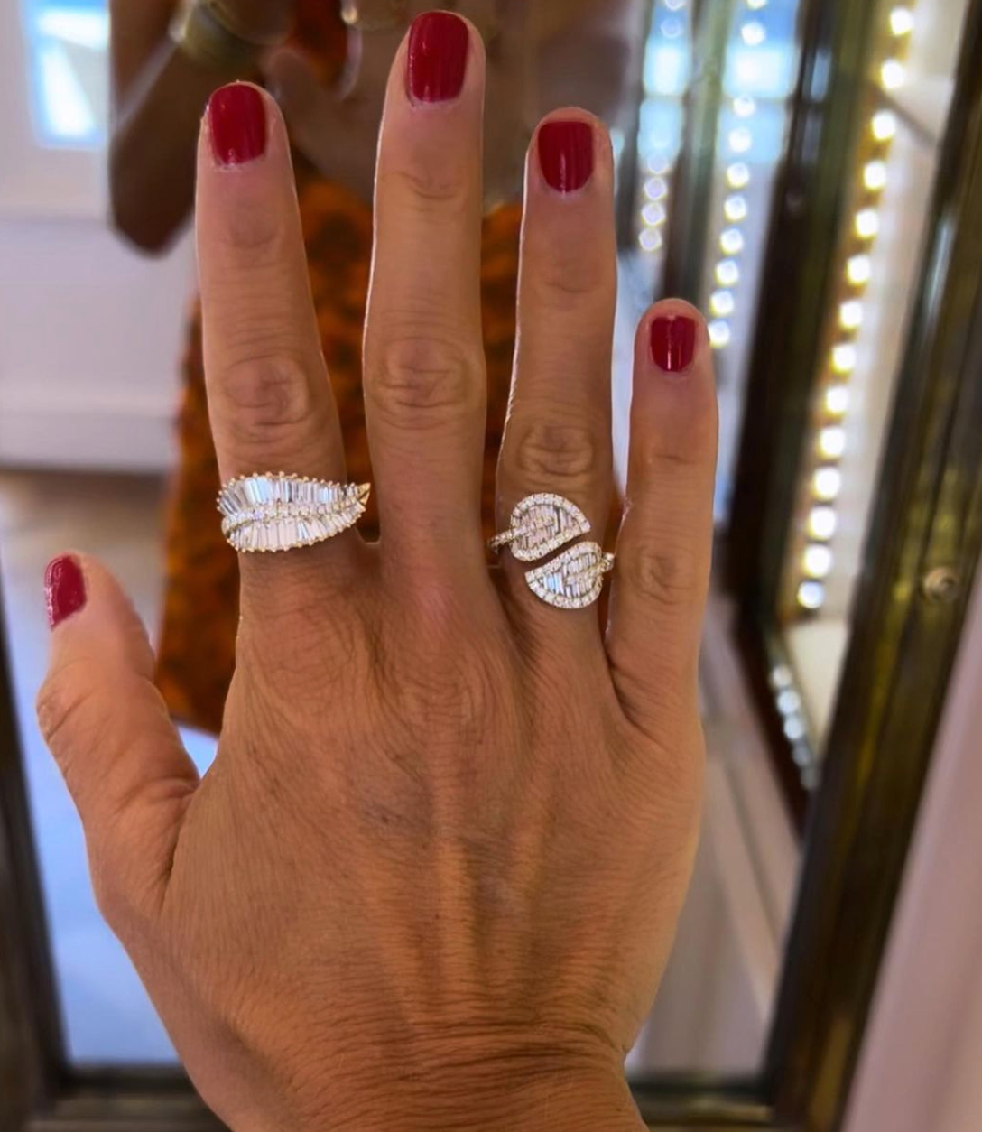 Diamond Leaf Ring, Medium