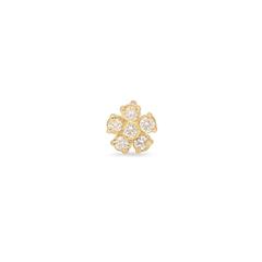 18K YELLOW GOLD DIAMOND MINI FLOWER STUDS (PAIR)