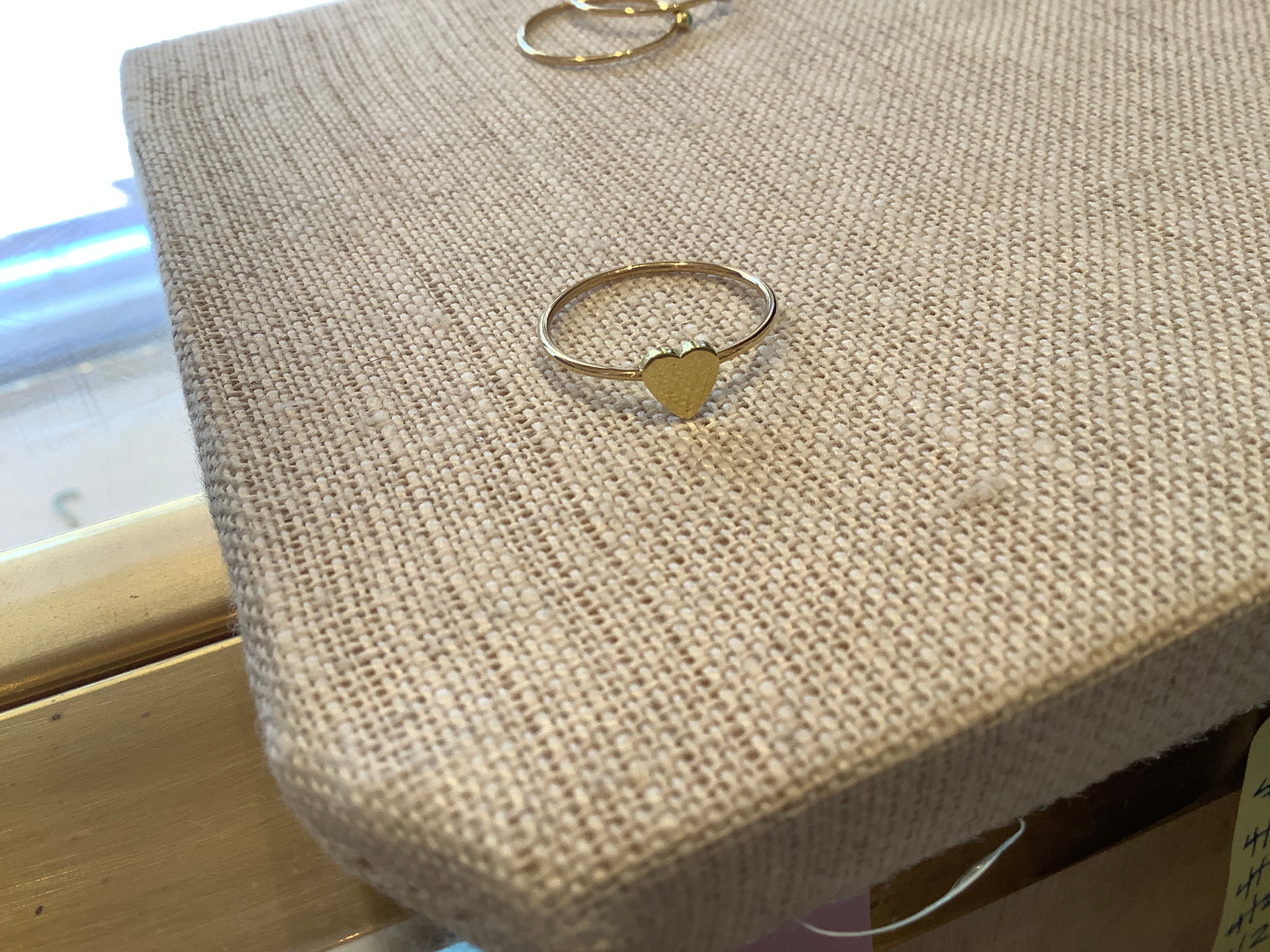 Mini Yellow Gold Heart Ring-size 6.5