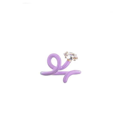 Pinky Ring Tendril in Lavender Enamel