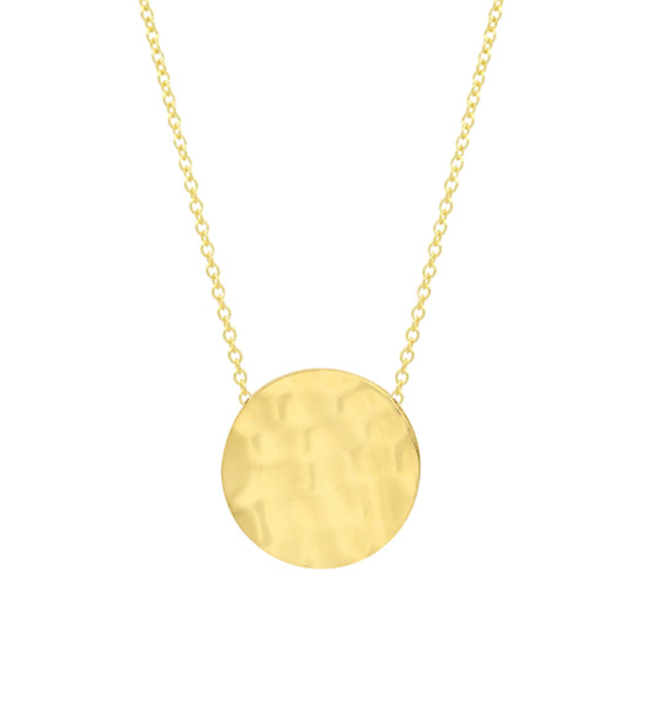 Mini Hammered Disc Necklace