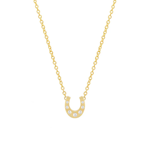 Mini Horseshoe Necklace with Diamonds