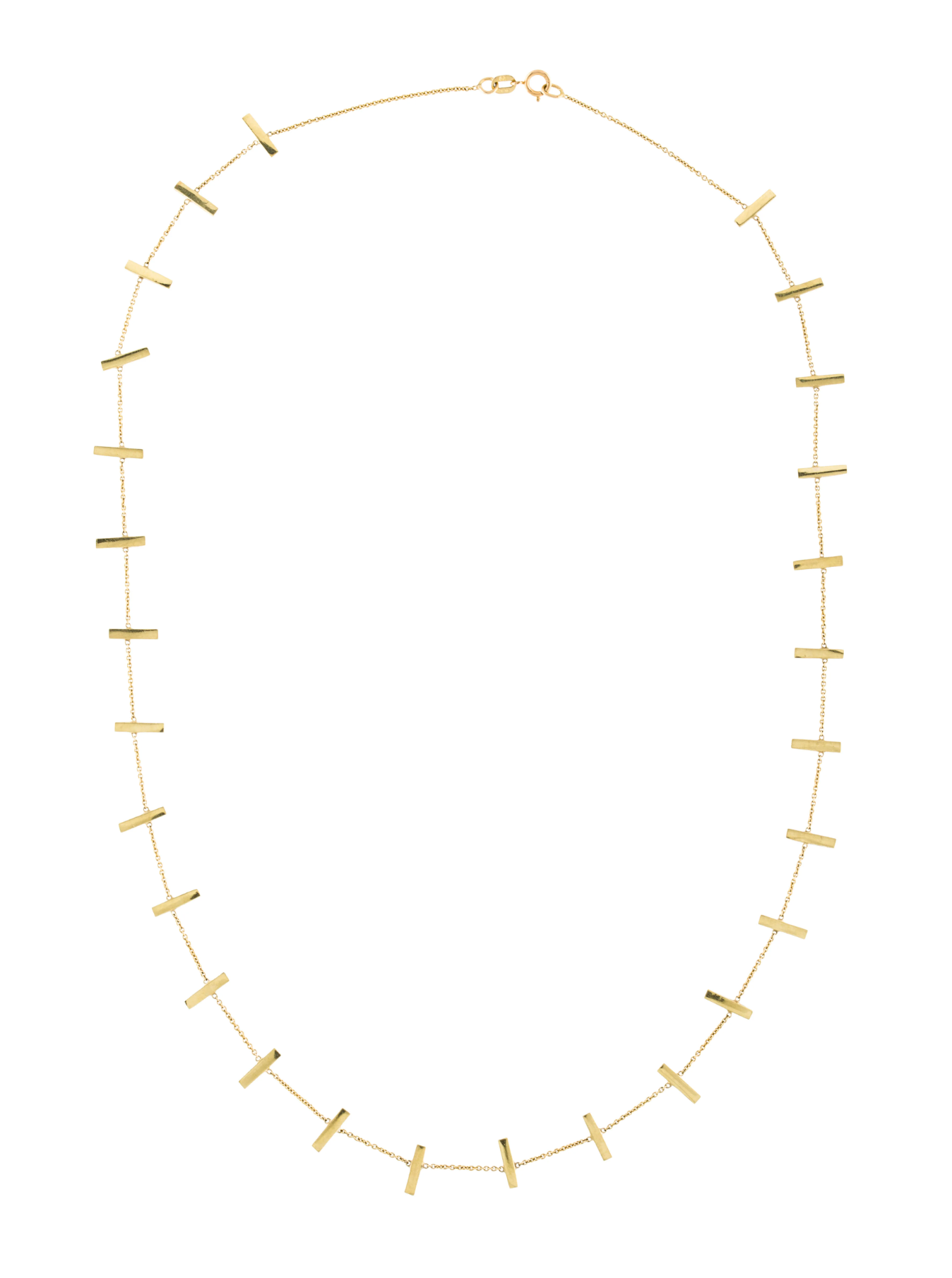 18k Gold Cross Bar Necklace