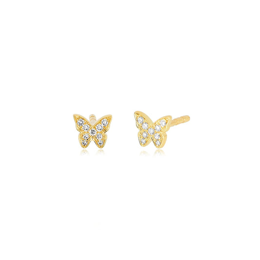 Baby Diamond Butterfly Stud Earring - SINGLE