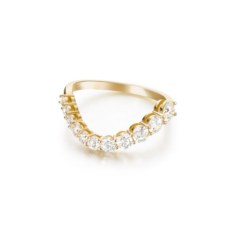 Aria Belle Ring 18k yellow gold with diamonds (1.0 TCW), size 6.5