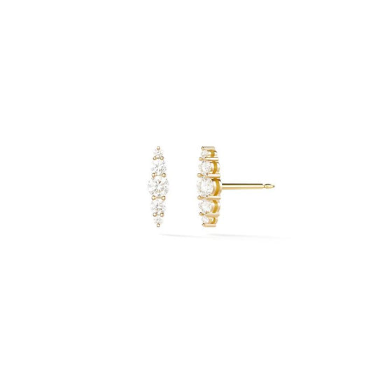 Aria Graduated Stud: 18k yellow gold with diamonds (.43 tcw)