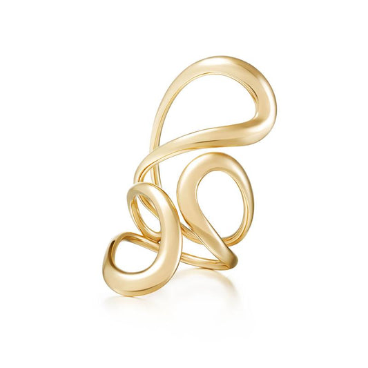 aria jane ring large 18k yellow gold, size 7