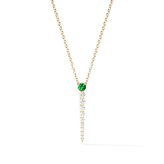 Aria Necklace: 18k yellow gold with diamonds (0.68 tcw)  and tsavorite green garnet (0.3 tcw)