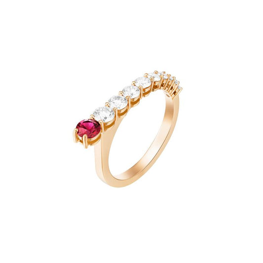 Aria Ring: 18k rose gold with diamonds (0.69 tcw) and  ruby (0.25 tcw), size 7
