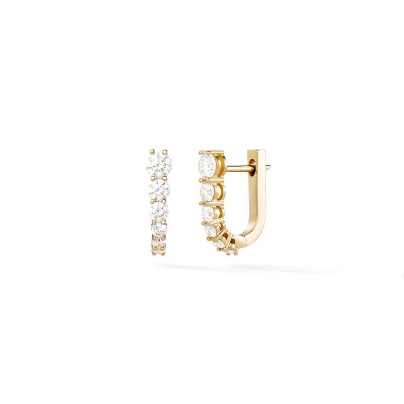 Aria U Huggie Hoop: 18k yellow gold with diamonds (0.87 tcw)
