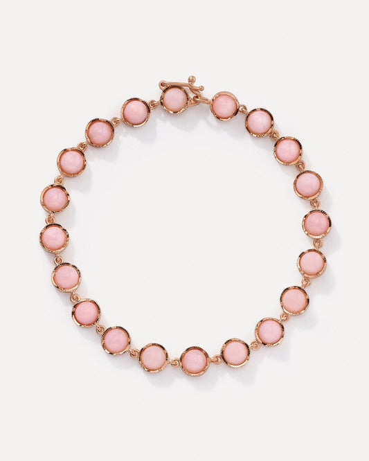 Classic Link Bracelet, Rose Gold with Pink Opal