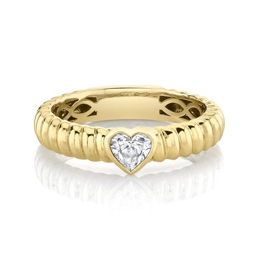 Thin Zoe Ring with Heart Center