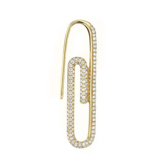 Diamond Paperclip Earring- Right