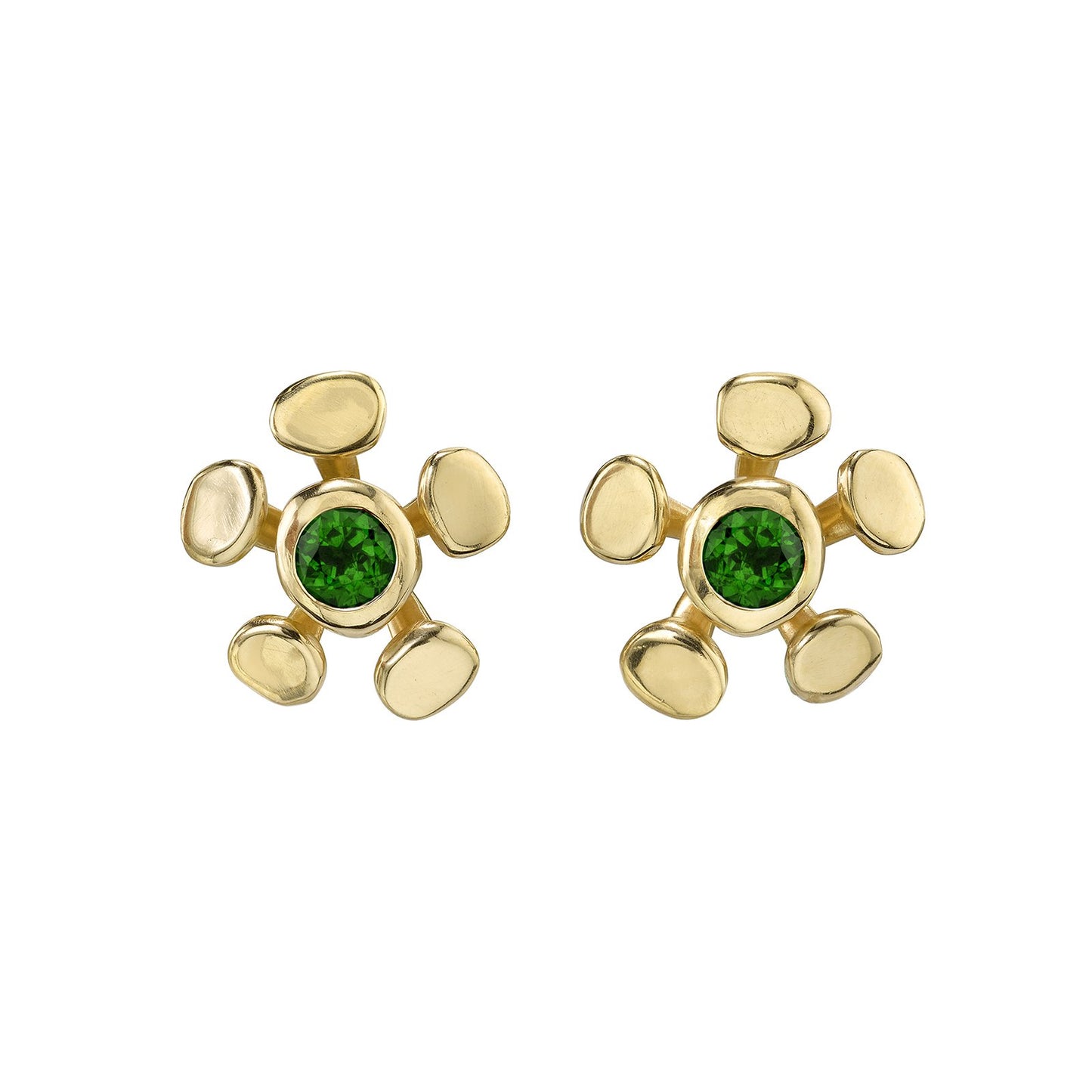 Chrona Emerald Studs-18k