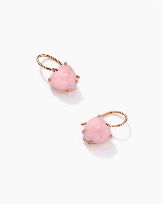 Love Earrings w/ Pink Opal-Rose Gold 18k