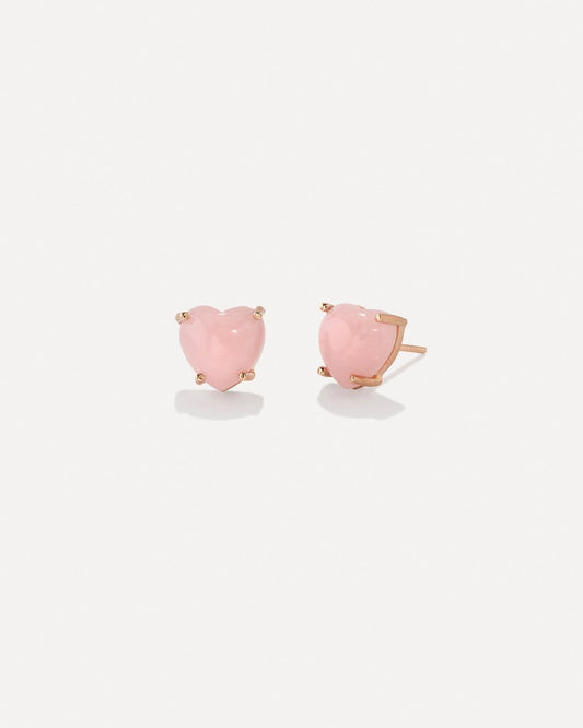 Love Studs in Rose Gold w/ Pink Opal-18k