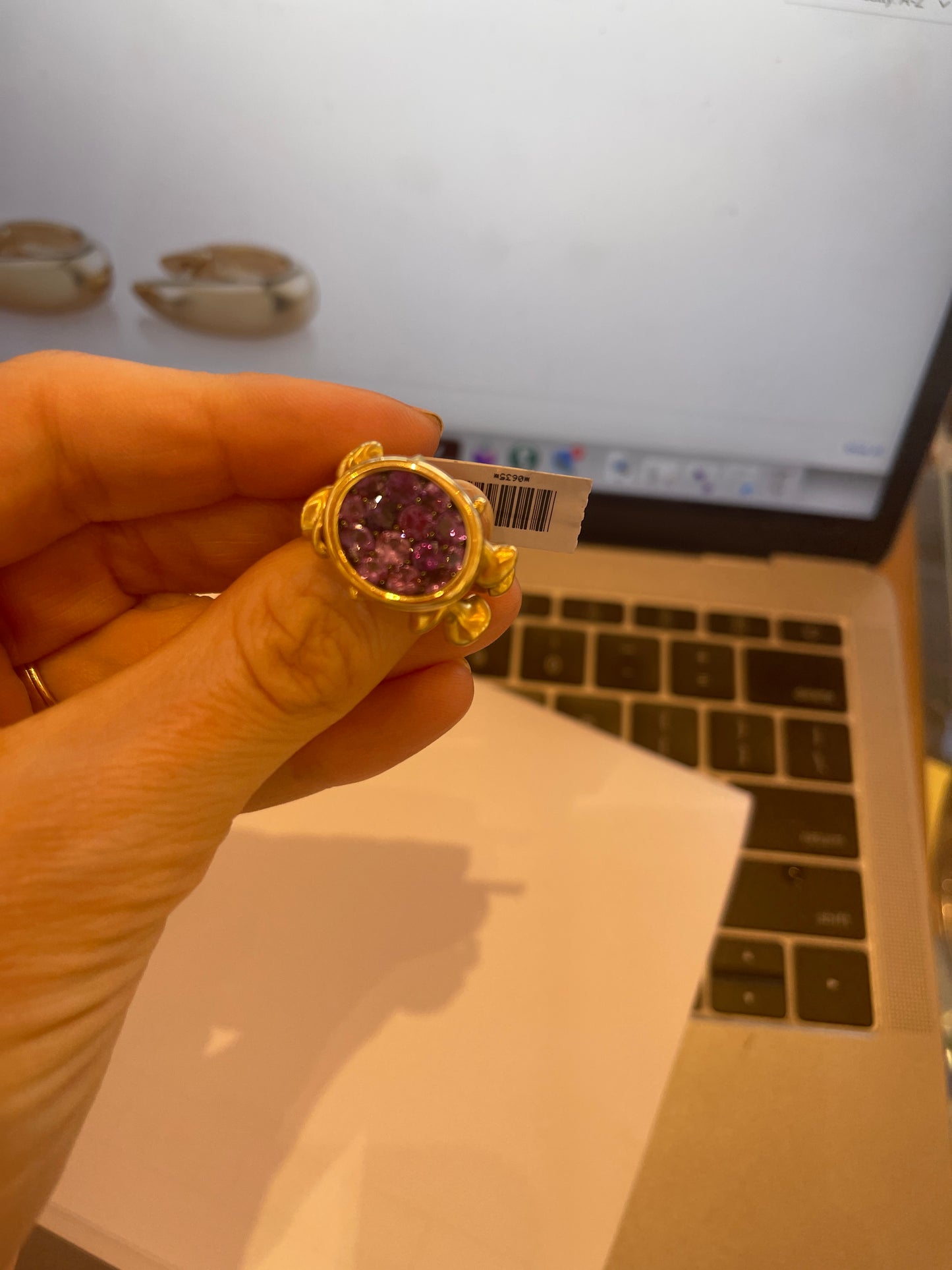 chrona demi purple sapphires 18k yg