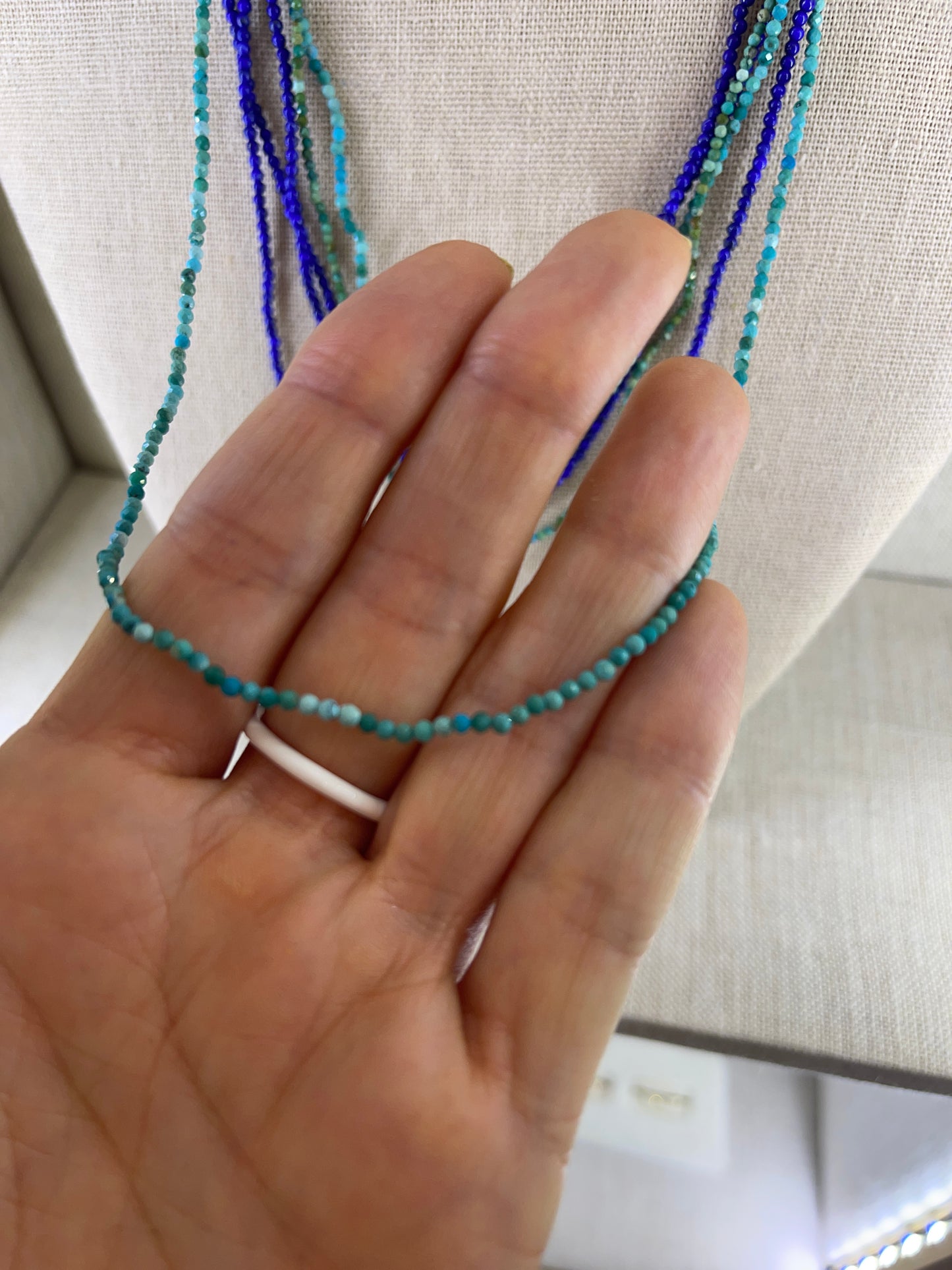 Petite Turquoise Bead Necklace 16"