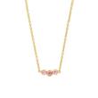 18k Yellow Gold 3 Illusion -Set Pink Sapphire Necklace