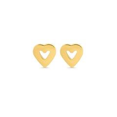 18K YELLOW GOLD MINI OPEN HEART STUDS