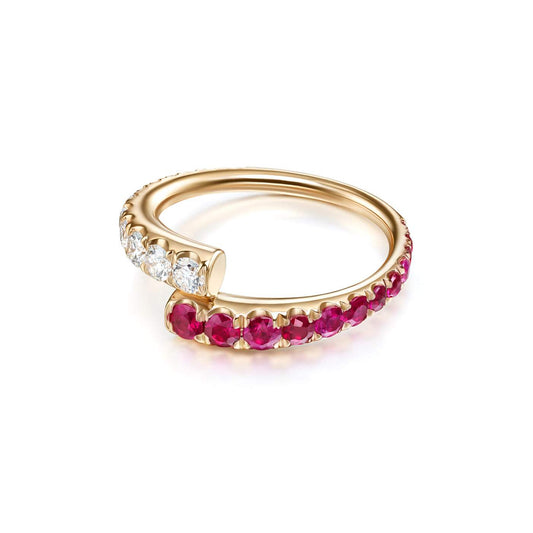 Lola Ring: 18k pink gold with diamonds (0.53 tcw) and rubies (0.66 tcw)