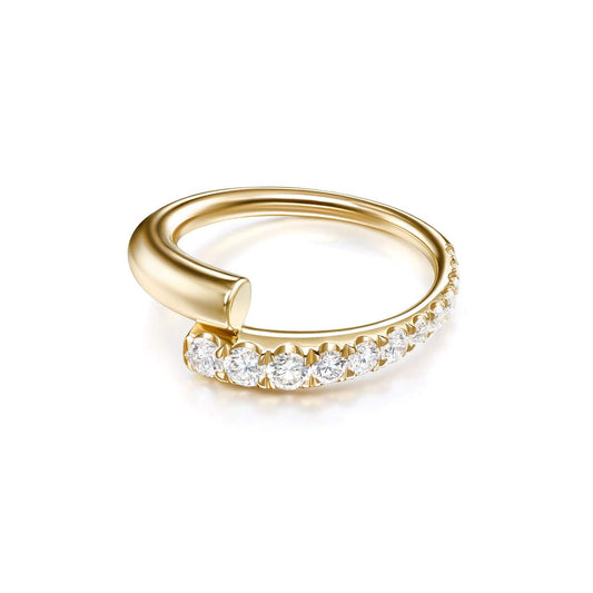 Lola Ring (Partial Diamond): 18k yellow gold with diamonds size 6.5 (0.53 tcw)