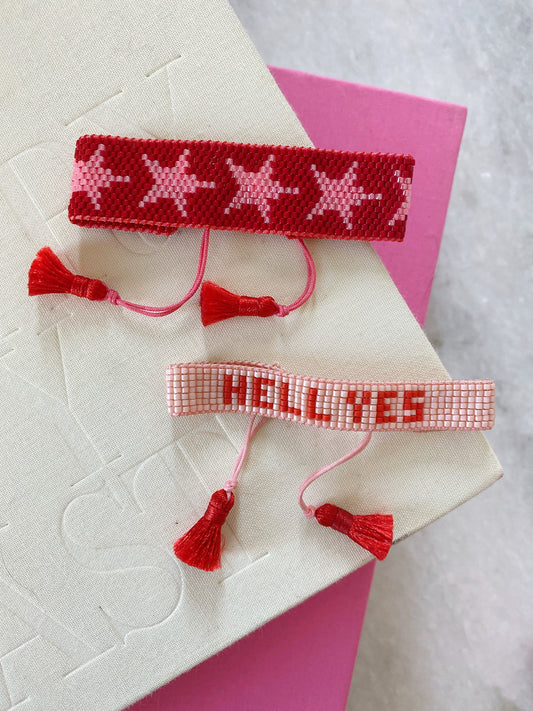 Pink Red Stars Bracelet