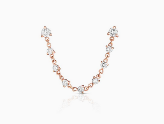 Sparkler Double Earring SINGLE - 14k Rose Gold