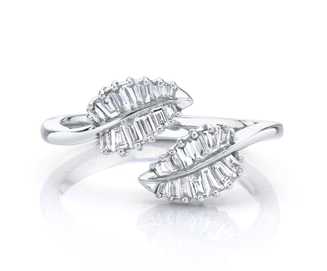 White Gold Small Palm Leaf Ring