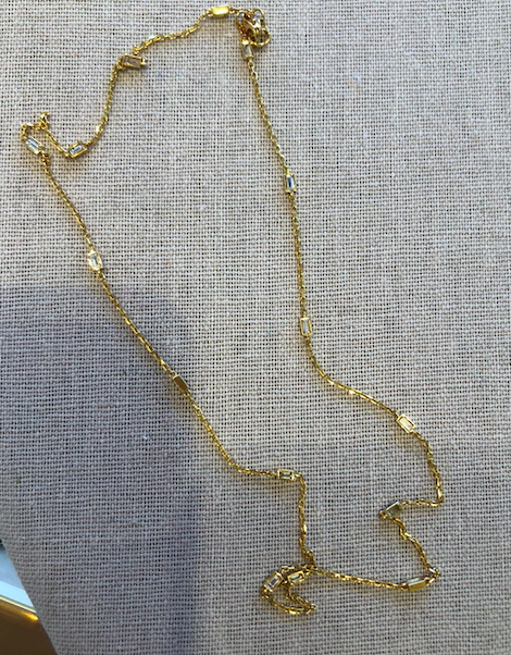 18K Yellow Gold Diamond Baguette By The Yard Necklace