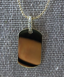 Pendant: Petite Dog Tag w/Diamond Bail