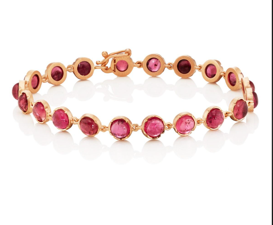 Classic Link Bracelet-Rose Gold w/ Pink Tourmaline-18k