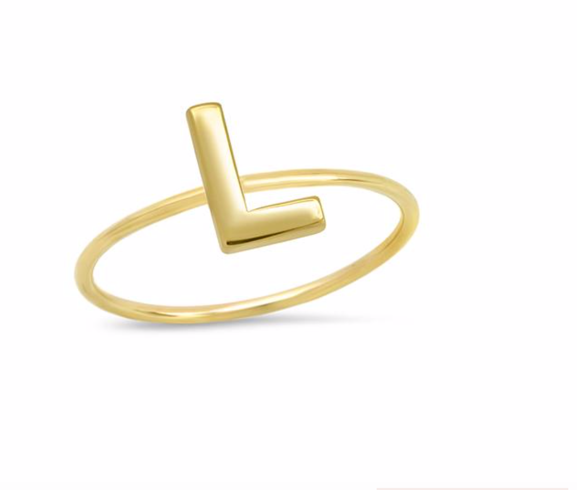 Mini Uppercase Letter Ring - "L"