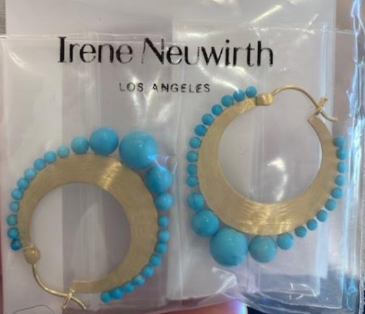 18K YG Small Hoops set with Turquoise E692KT.1.yg
