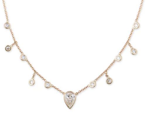 Diamond Teardrop Shaker Necklace