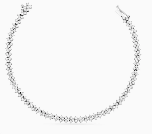 Chevron Bracelet White Gold