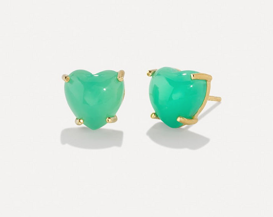 Love Studs Chrysoprase - 18K YG