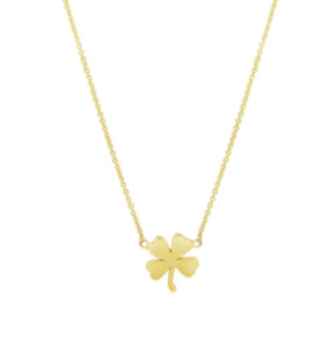 Yellow Gold Mini Clover Necklace