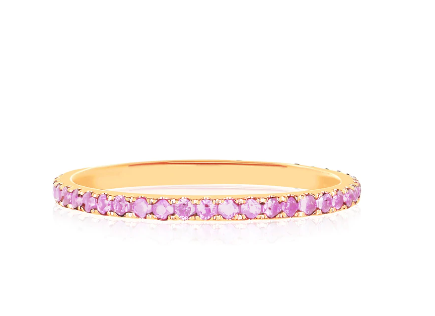 Pink Sapphire Eternity Stack Ring