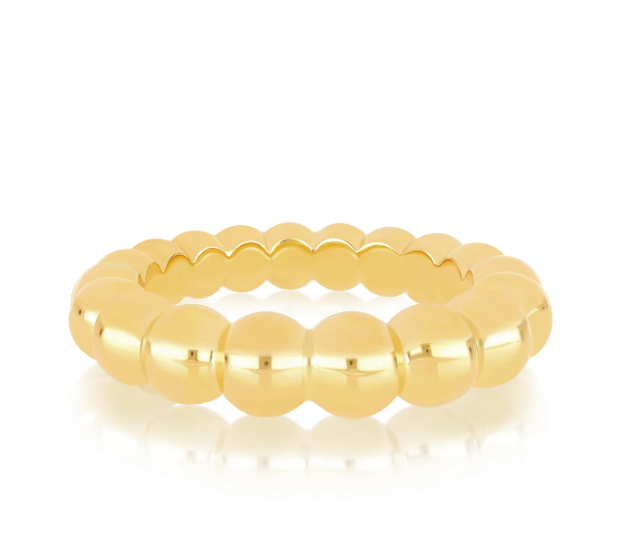 EF COLLECTION GOLD JUMBO BALL STACK RING