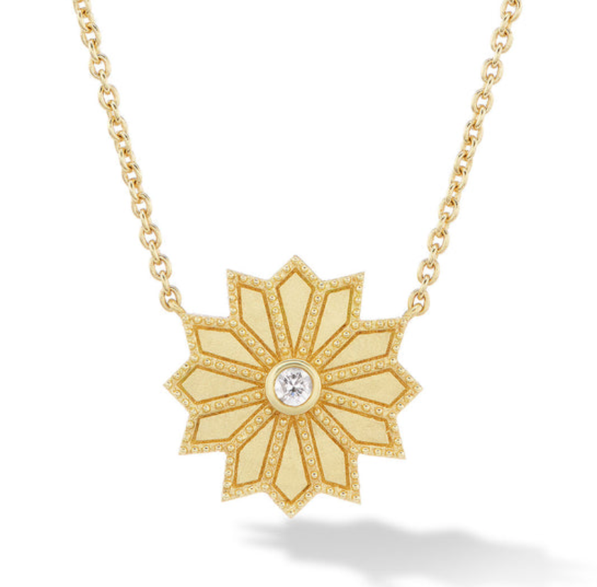 Mini Sacred Flower Necklace Gold