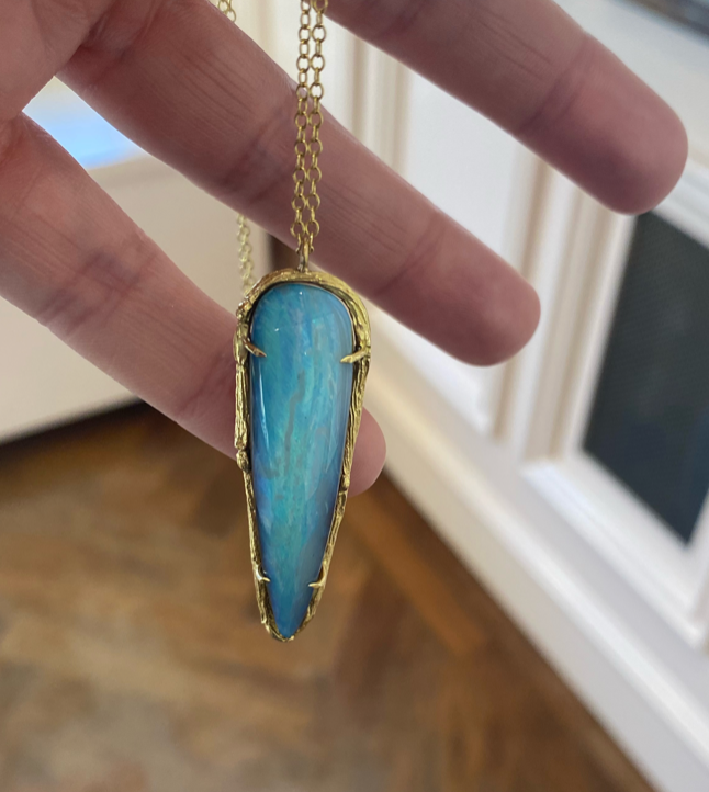 Elongated Opal Necklace