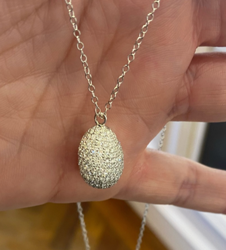 White Gold Diamond Drop Necklace