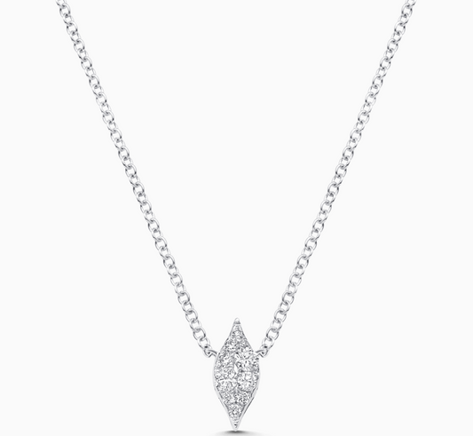 Donna Pave White Diamond 18K White Gold Necklace